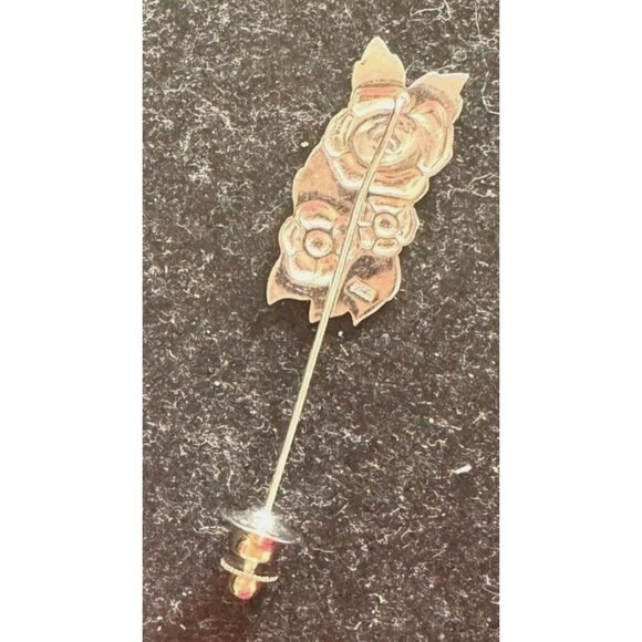 Vintage Sterling Silver Anson Flower Stick Pin – Cute Little Rose for Your Lapel - Picture 4 of 5